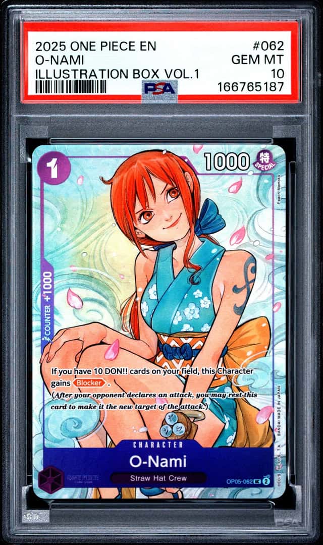 One Piece TCG O-Nami #62 Illustration Box Vol. 1 Promo Gem Mint PSA 10