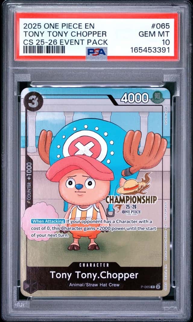 2025 ONE PIECE CHAMPIONSHIP 2025-26 EVENT PACK #065 TONY TONY CHOPPER PSA 10