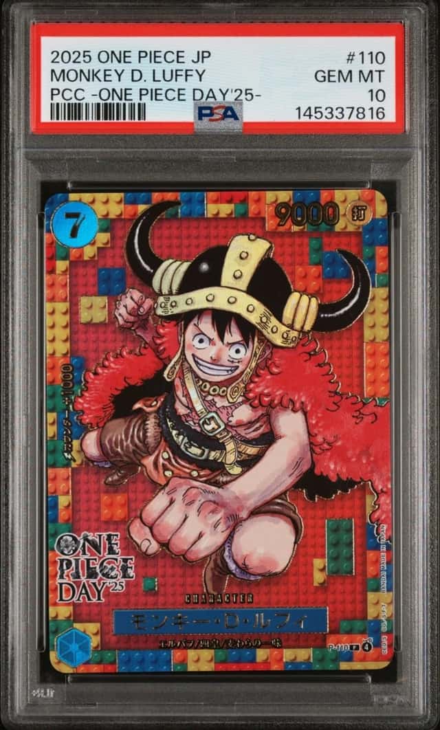 One Piece Japanese Monkey D Luffy PCC One Piece Day P-110 PSA 10 Gem Mint