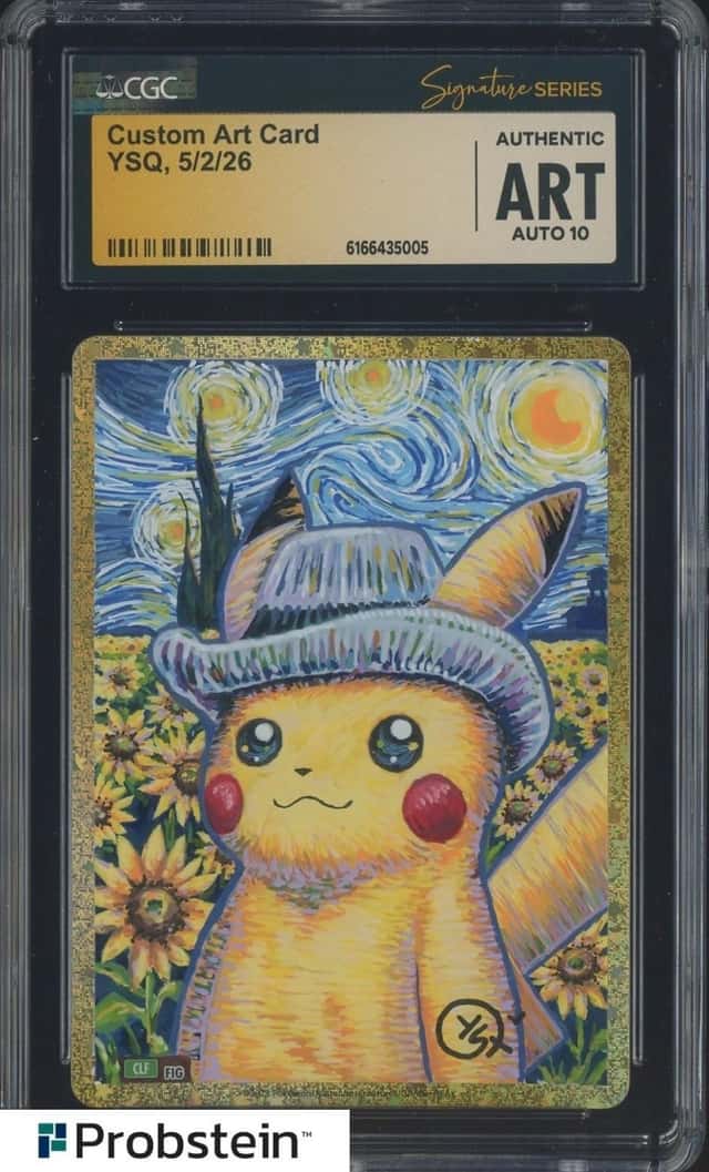 YQS Signed Sketched Pokemon Custom Art Card CGC ART w/ AUTO 10