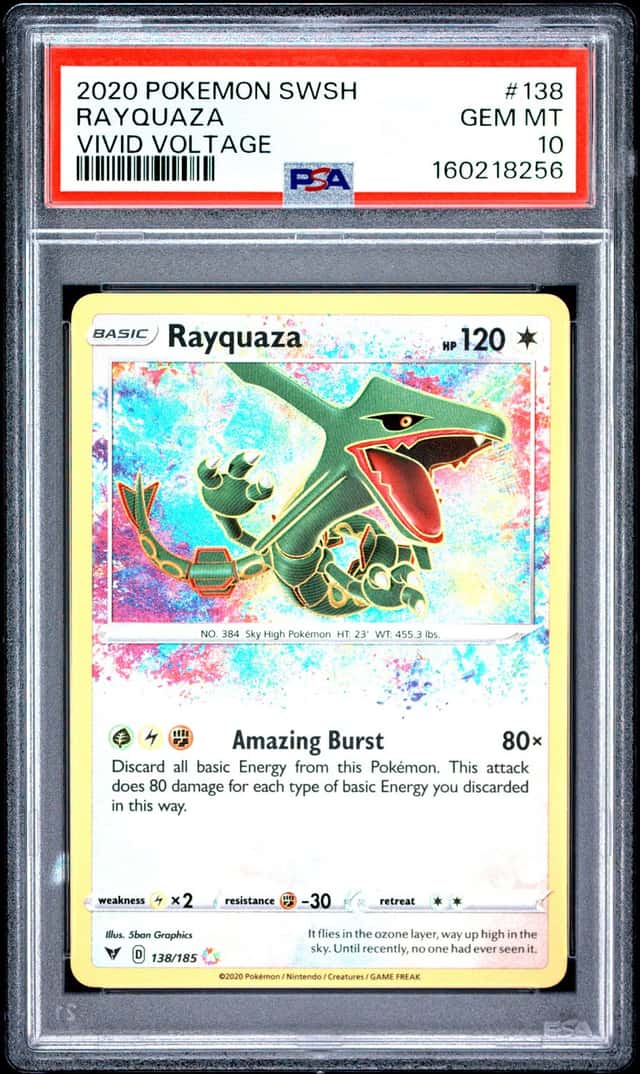 Pokemon 2020 Rayquaza 138/185 Amazing Rare Vivid Voltage GEM MINT PSA 10