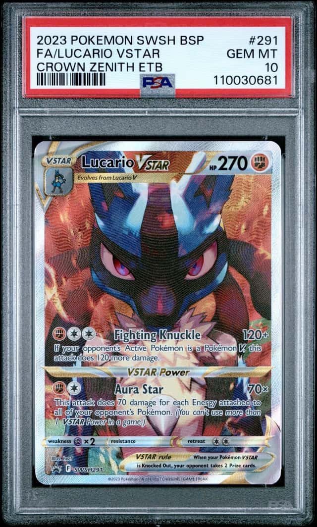 Pokemon 2023 Lucario VSTAR SWSH291 Full Art Promo Crown Zenith GEM MINT PSA 10