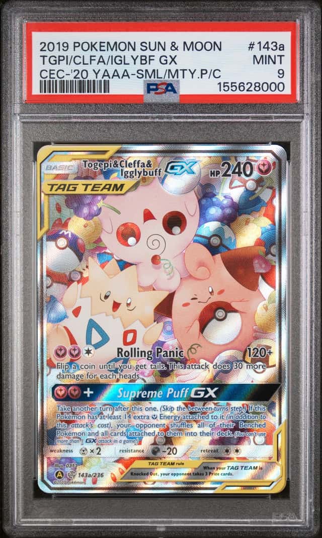 2019 Pokemon Sun/Moon Togepi & Cleffa & Igglybuff GX 143A/236 Alternate Art Holo