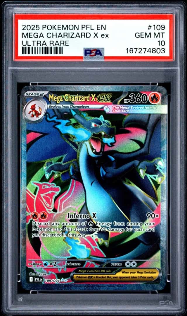 PSA 10 - Mega Charizard X ex 109/094 Ultra Rare Phantasmal Flames Pokemon PFL EN