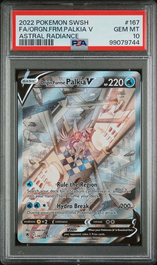 POKEMON SWORD & SHIELD ASTRAL RADIANCE FULL ART/ORIGIN FORME PALKIA V PSA 10