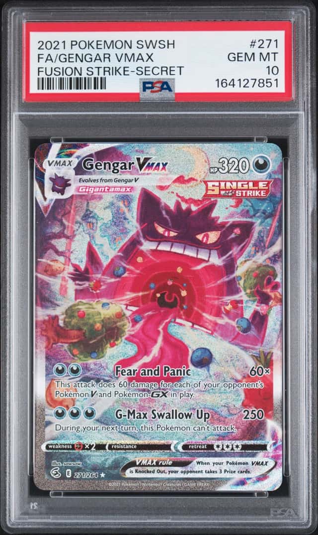 2021 Pokemon SWSH Fusion Strike Gengar VMAX #271/264 PSA 10 GEM MINT