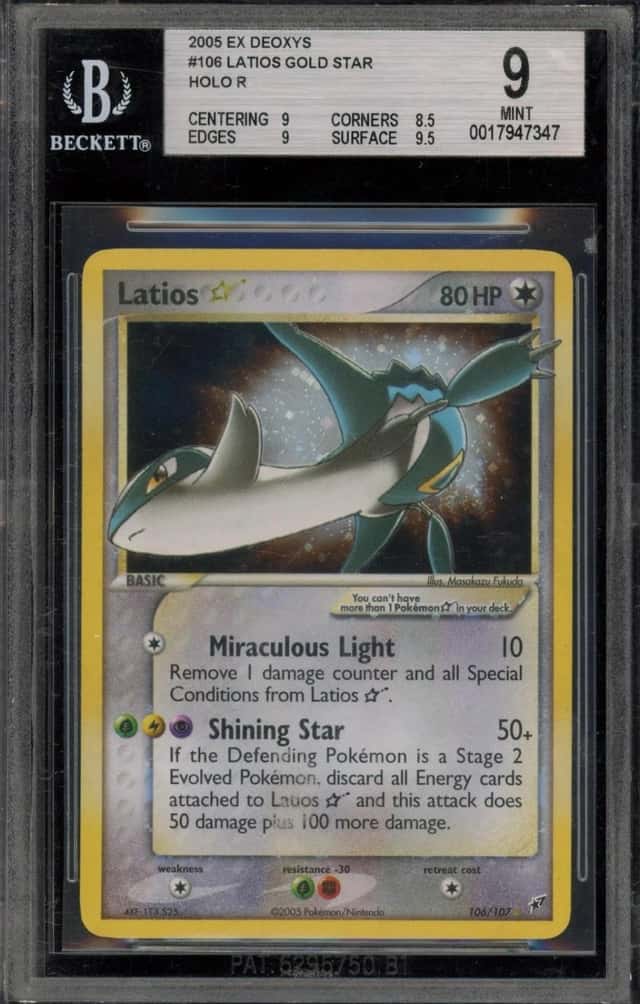 Pokemon Latios Gold Star Holo EX Deoxys 106 BGS 9 Mint