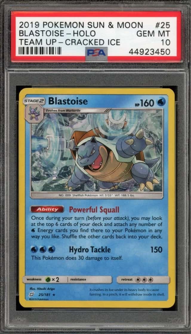 Pokemon Blastoise Holo Team Up 25/181 Cracked Ice PSA 10 Gem Mint