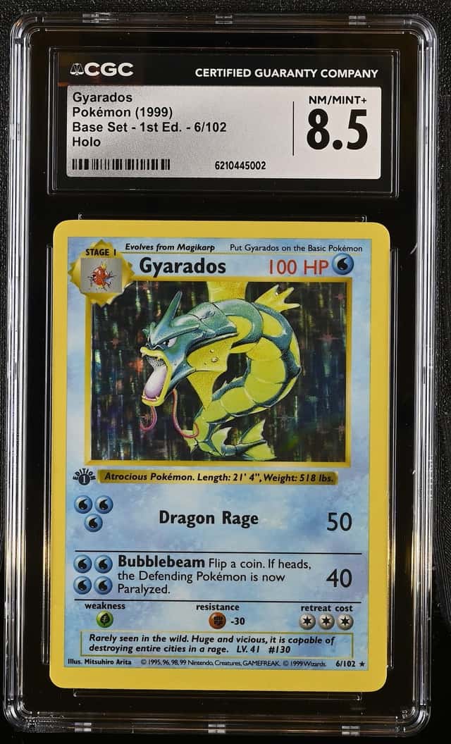 Pokemon Gyarados Base Set Shadowless 1st Edition 6/102 Holo CGC 8.5