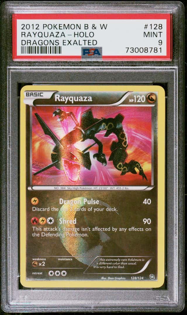 Pokemon Rayquaza Dragons Exalted Holo Secret Rare 128/124 PSA 9 Mint