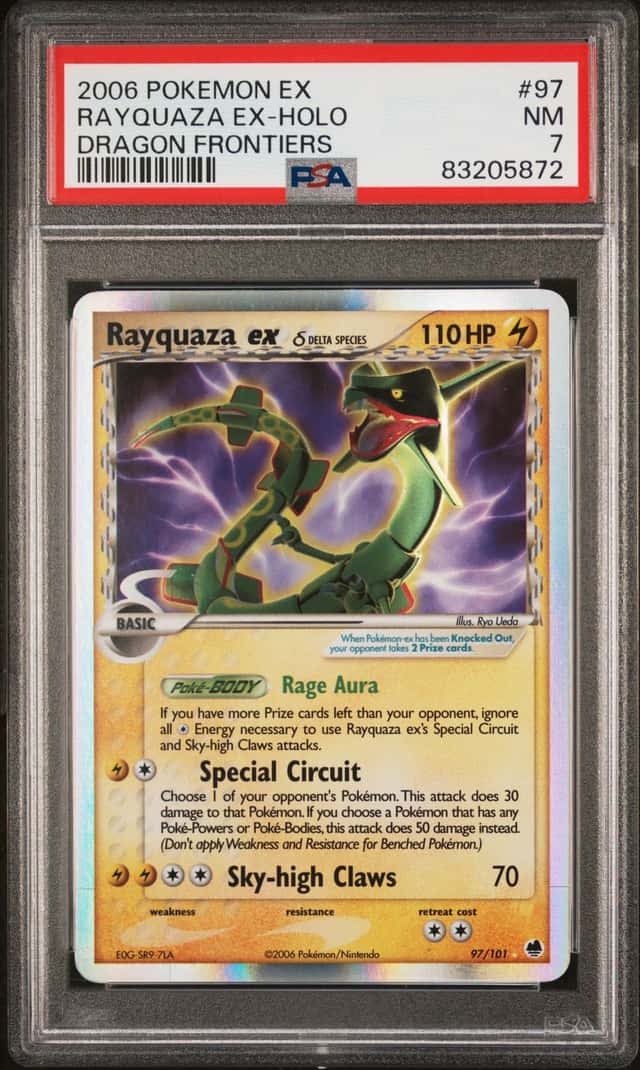 Pokemon Rayquaza EX Holo EX Dragon Frontiers 97/101 PSA 7