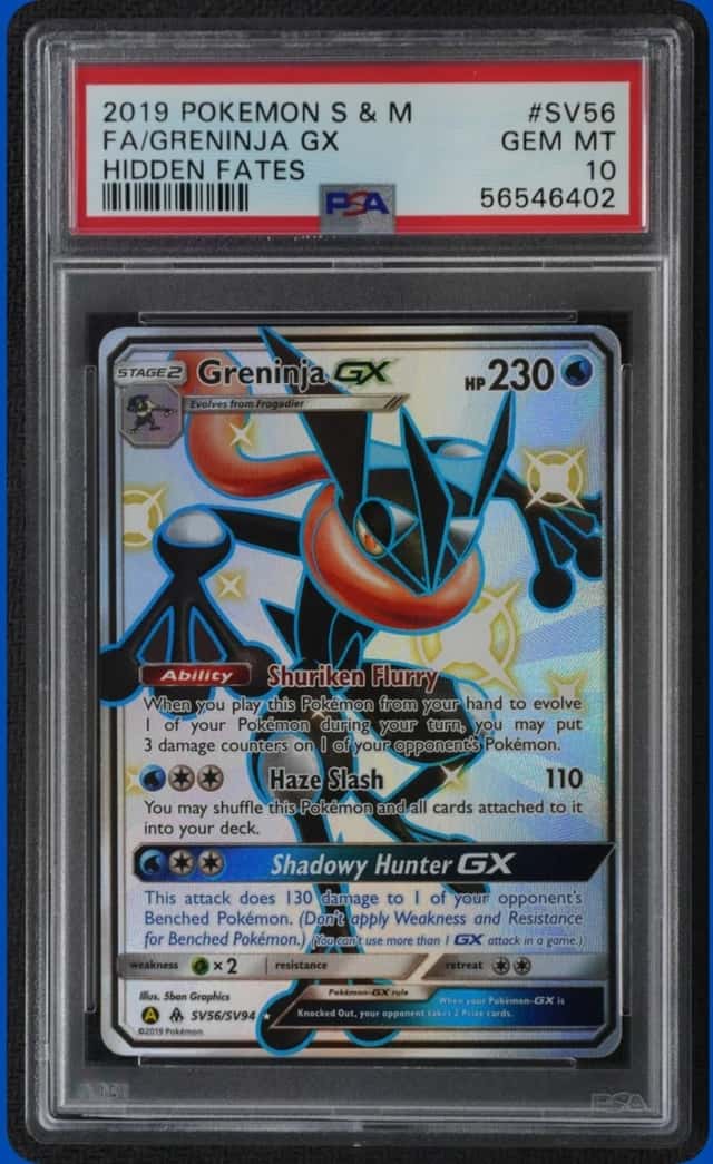 2019 POKEMON SM HIDDEN FATES #SV56/SV94 GRENINJA GX SHINY VAULT RARE PSA 10