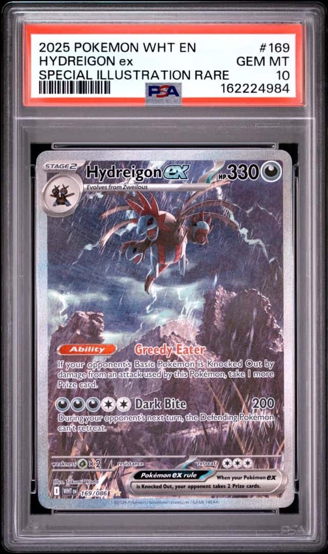 2025 Pokemon WHT Hydreigon ex 169 Special Illustration Rare PSA 10