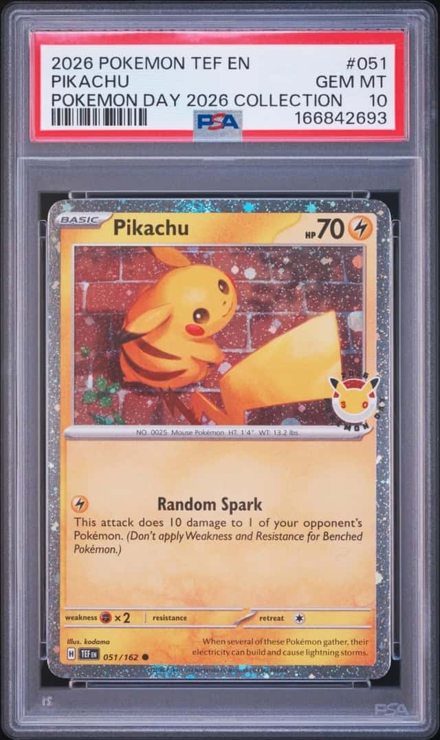 2026 POKEMON TEF EN-TEMPORAL FORCES POKEMON DAY 2026 COLLECTION PIKACHU PSA 10