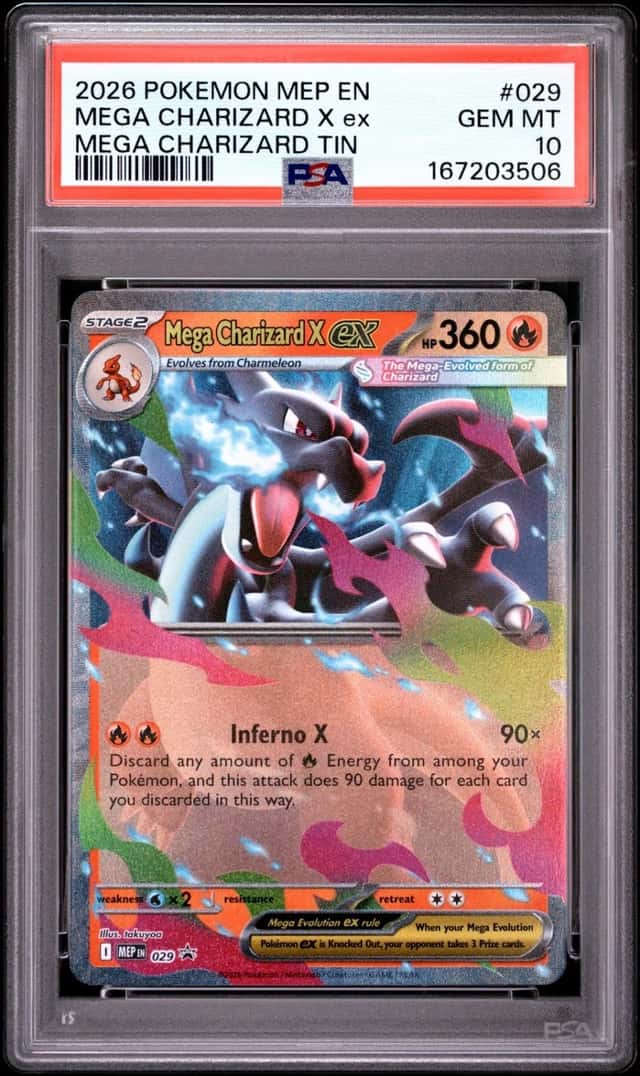 2026 POKEMON MEP EN-ME BLACK STAR PROMO #029 MEGA CHARIZARD X EX PSA 10