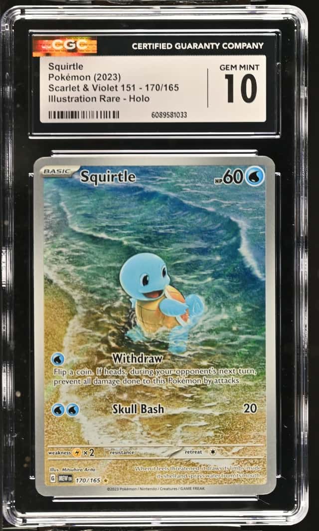 SQUIRTLE 2023 POKEMON SCARLET & VIOLET 151 ILLUSTRATION RARE HOLO CGC 10 Q7285