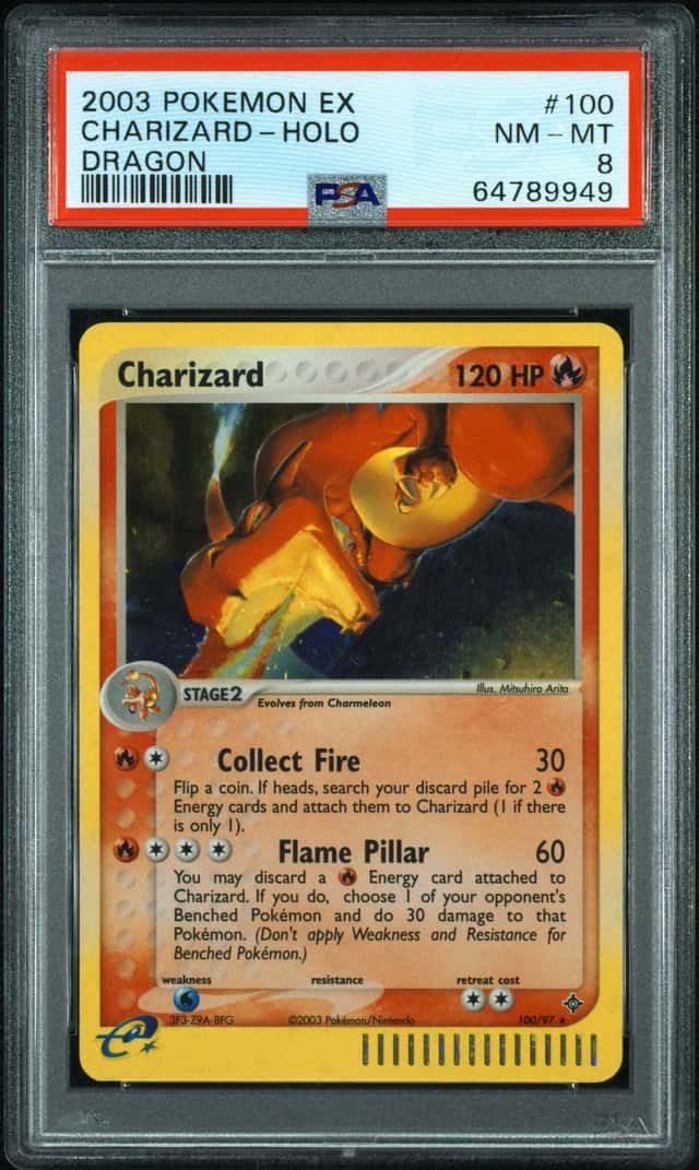 2003 Pokemon EX Dragon #100 Charizard Holo PSA 8 NM-MT