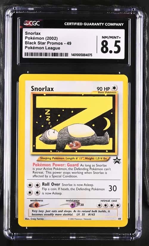 2002 Pokemon Wizards Black Star Promos Snorlax #49 CGC 8.5