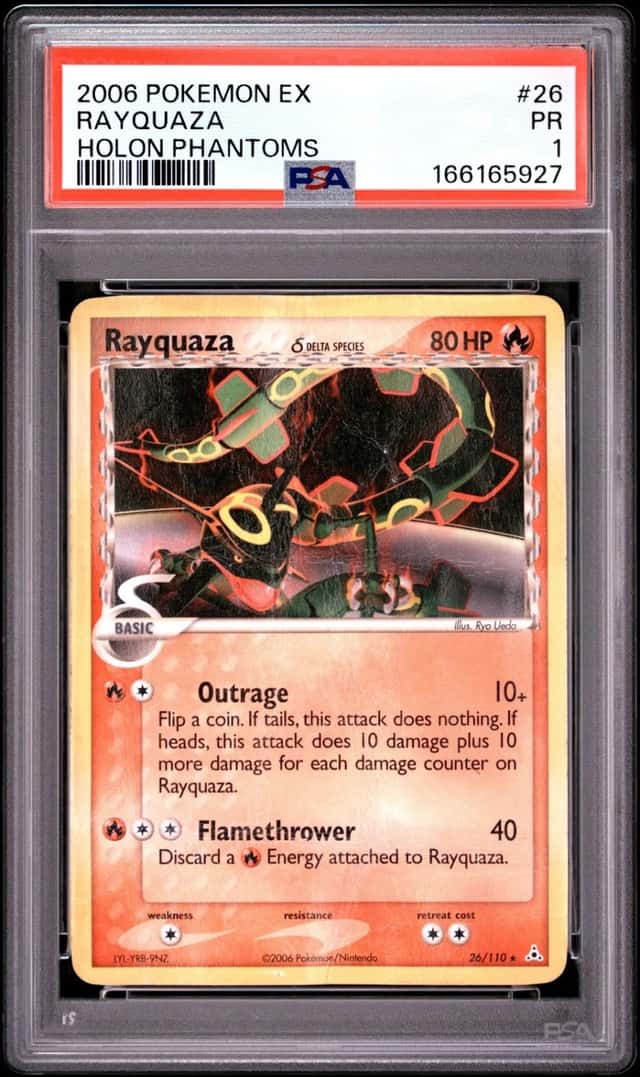 2006 POKEMON EX HOLON PHANTOMS #26 RAYQUAZA PSA 1