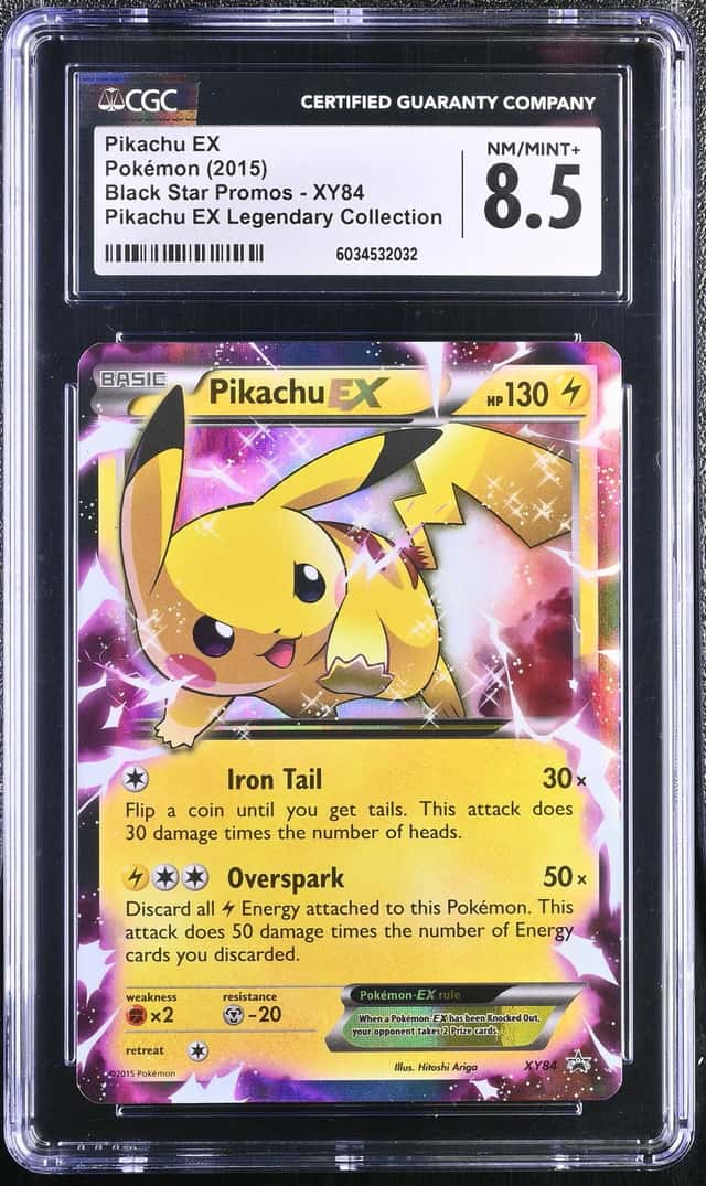 2015 Pokemon Legendary Collection Black Star Promo Holo PIKACHU EX #XY84 CGC 8.5