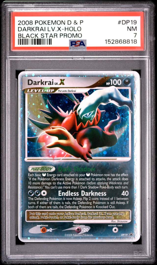 2008 Pokemon D&P Black Star Promo #DP19 Darkrai LV.X Holo PSA 7 NM
