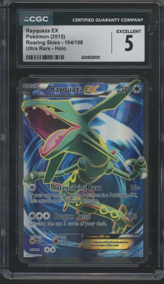 2015 Pokemon Roaring Skies Ultra Rare Holo #104 Rayquaza EX CGC 5 