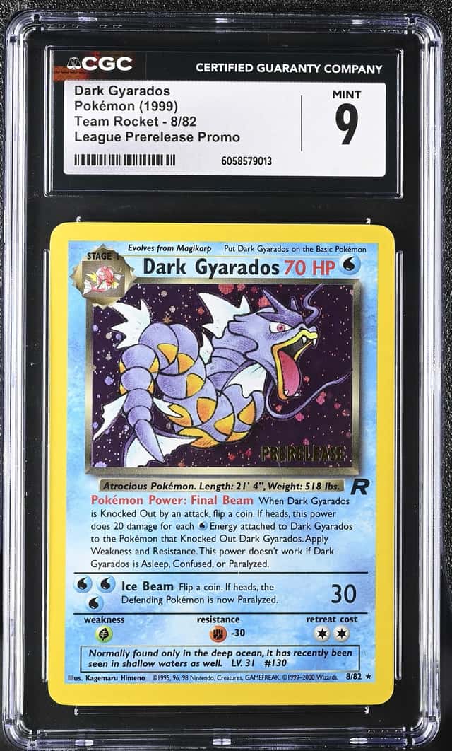 CGC 9 Pokemon Dark Gyarados Prerelease Wotc Promo 08/82 Holo English