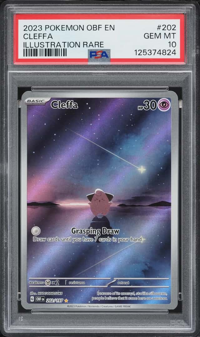 2024 Pokemon Scarlet & Violet Obsidian Flames IR Cleffa #202 PSA 10 GEM MINT