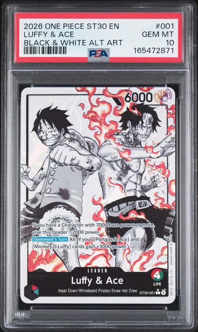 2026 ONE PIECE ST30-STARTER DECK EX LUFFY & ACE #001 LUFFY & ACE PSA 10