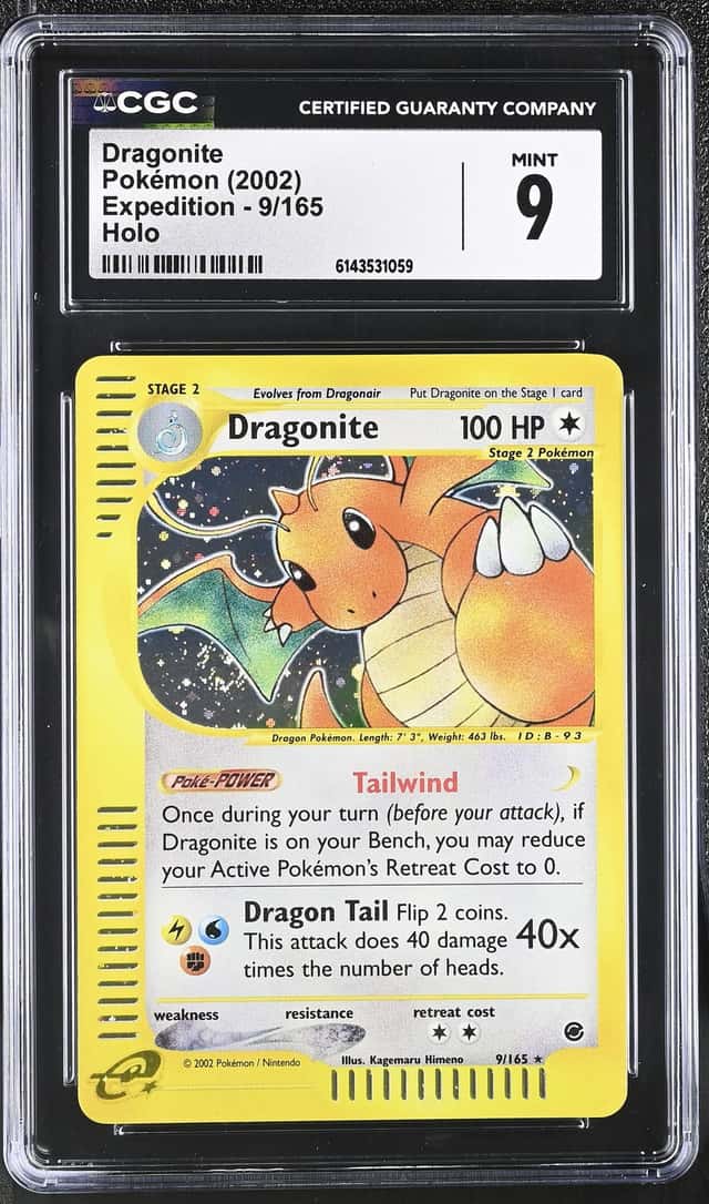 2002 Pokemon Expedition Holo Dragonite #9 CGC 9 MINT