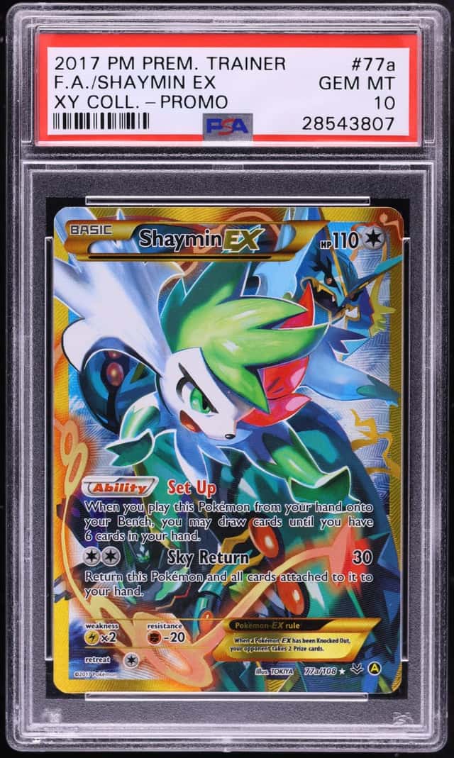 2017 Pokemon XY Premium Trainer Collection Promo Full Art Shaymin EX #77a PSA 10 GEM MINT
