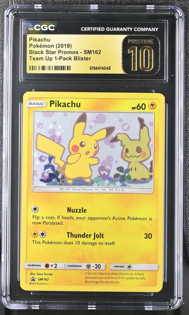 2019 Pokemon Sun & Moon Promo Team Up Single Pack Blister Holo Pikachu #SM162 CGC 10 PRISTINE
