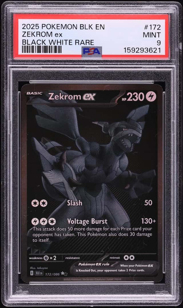 2025 Pokemon Scarlet & Violet Black Bolt BWR Zekrom ex #172 PSA 9 MINT