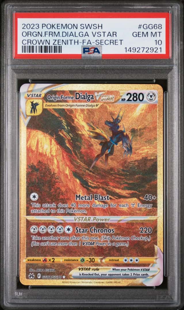 2023 Pokemon SWSH Crown Zenith Secret #GG68 FA Origin Forme Dialga VSTAR PSA 10