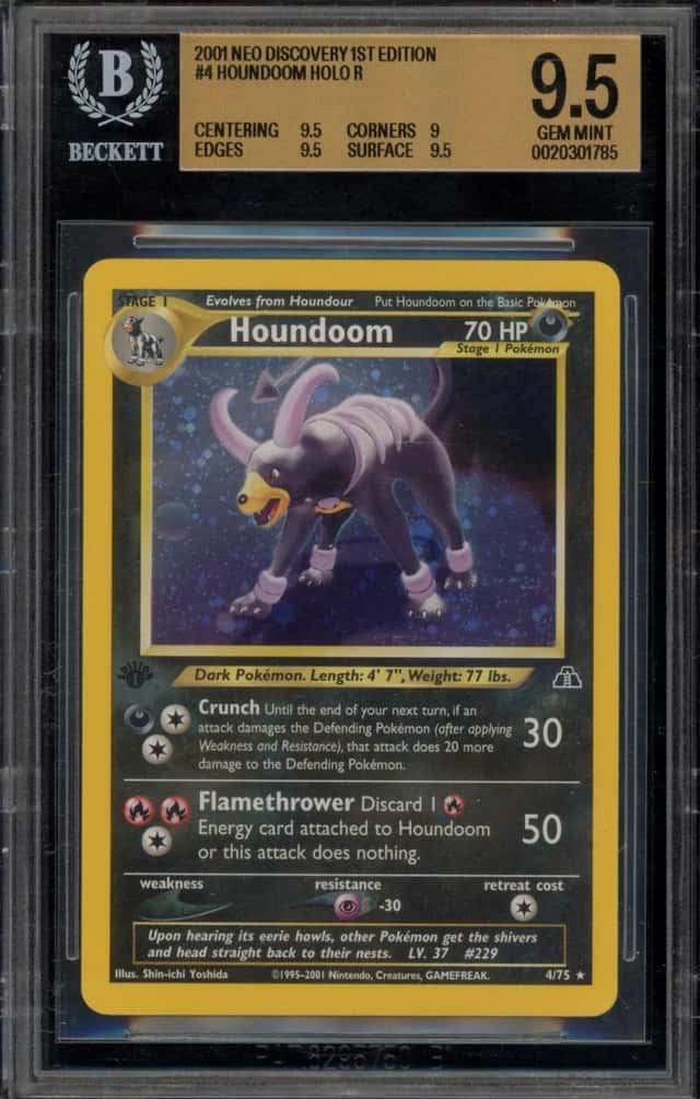 Pokemon Houndoom Holo Neo Discovery 1st Edition 4 BGS 9.5