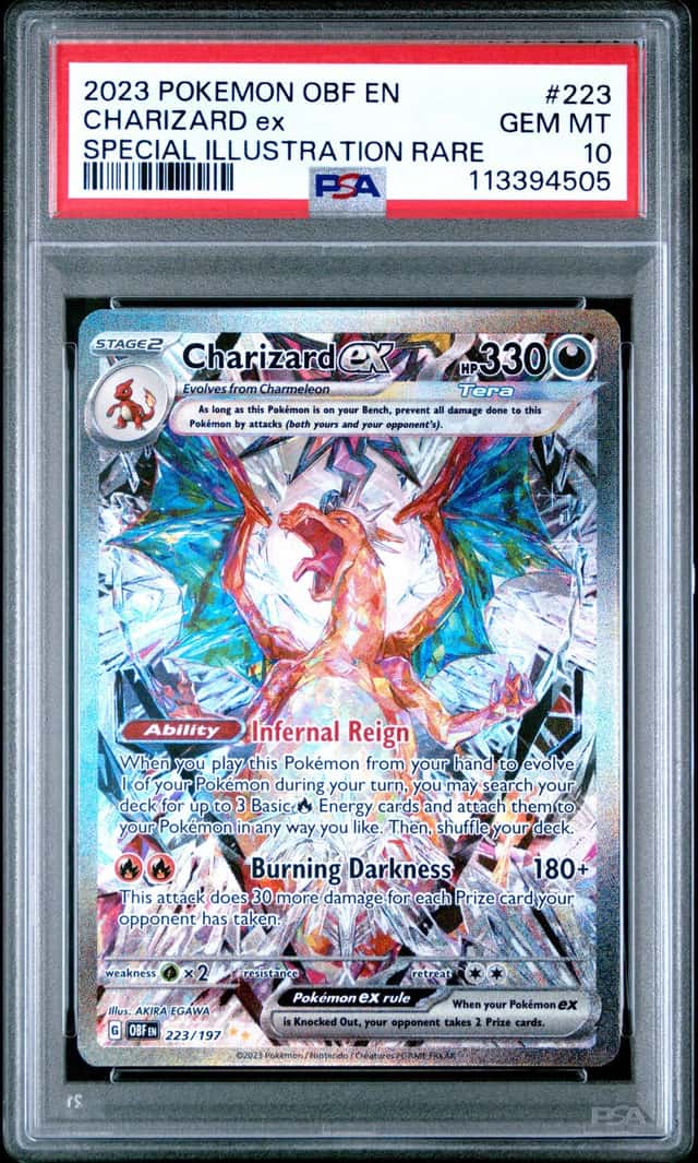 Pokemon 2023 Charizard ex 223/197 SIR Obsidian Flames GEM MINT PSA 10