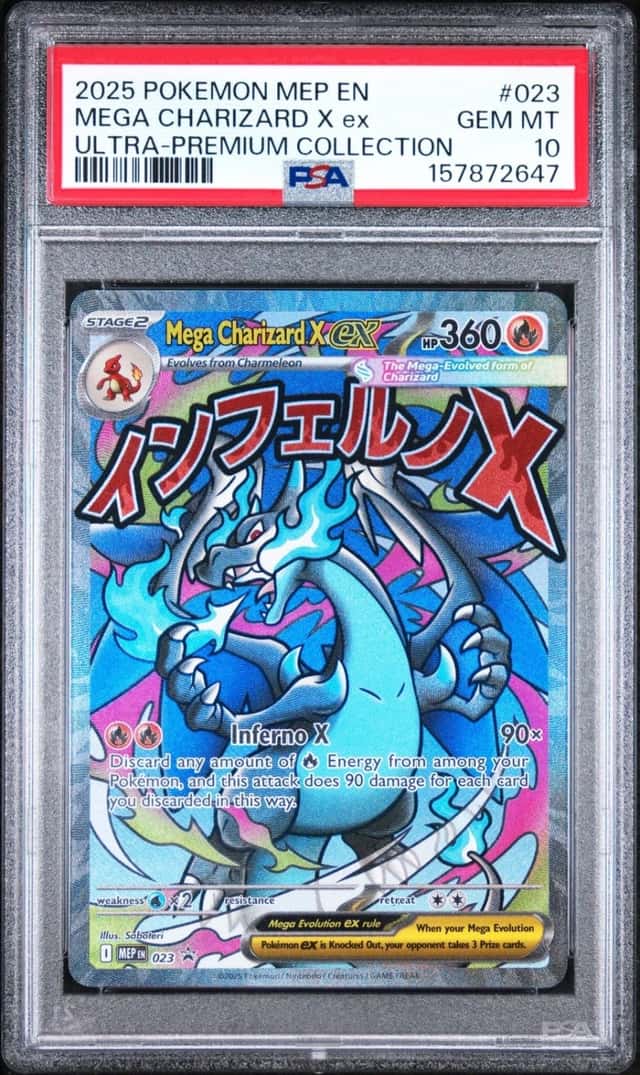 2025 POKEMON MEP EN-ME BLACK STAR PROMO #023 MEGA CHARIZARD X EX PSA 10