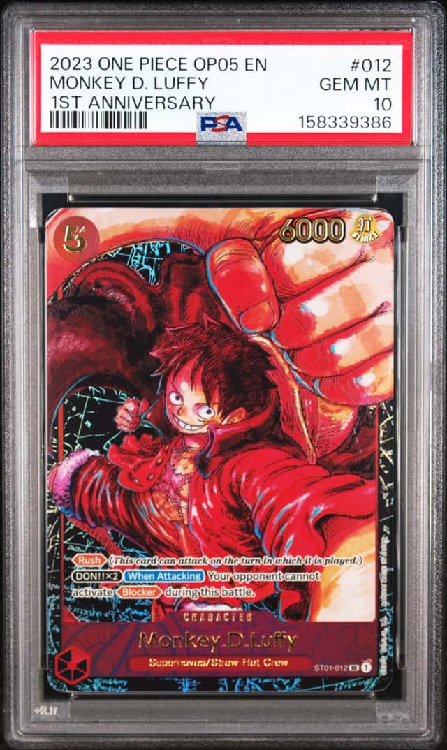 PSA 10 Monkey D. Luffy 1st Anniversary 2023 English ST01-012 SR One Piece