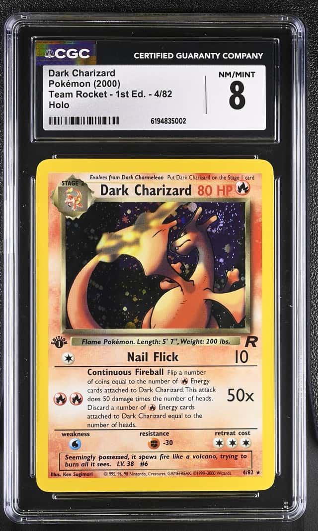 2000 Pokemon Team Rocket 1st Edition Holo Dark Charizard #4 CGC 8 NM-MT