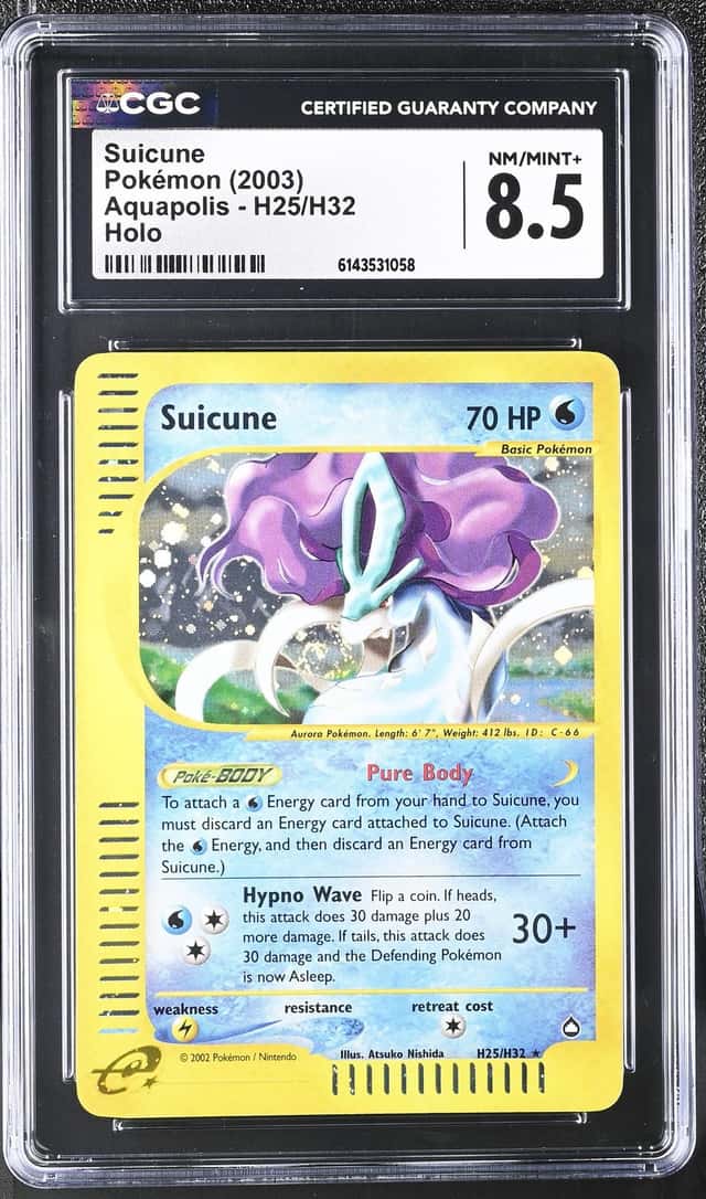 2003 Pokemon Aquapolis Holo Suicune #H25 CGC 8.5 NM-MT+