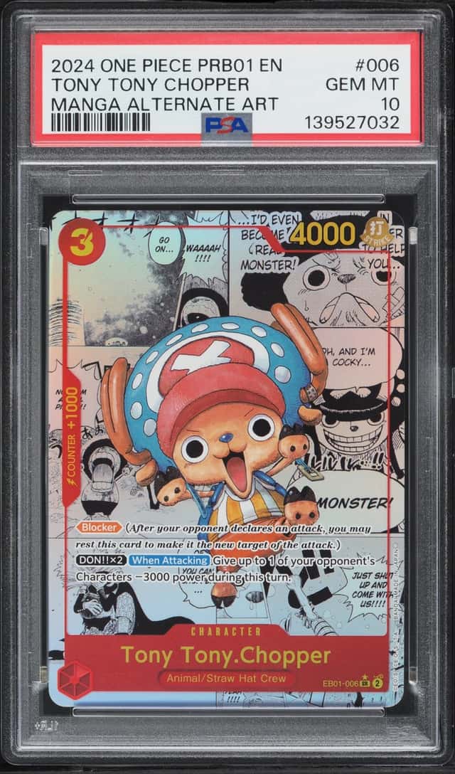 2024 One Piece Premium Booster The Best SR Manga Art Tony Tony Chopper #EB01-006 PSA 10 GEM
