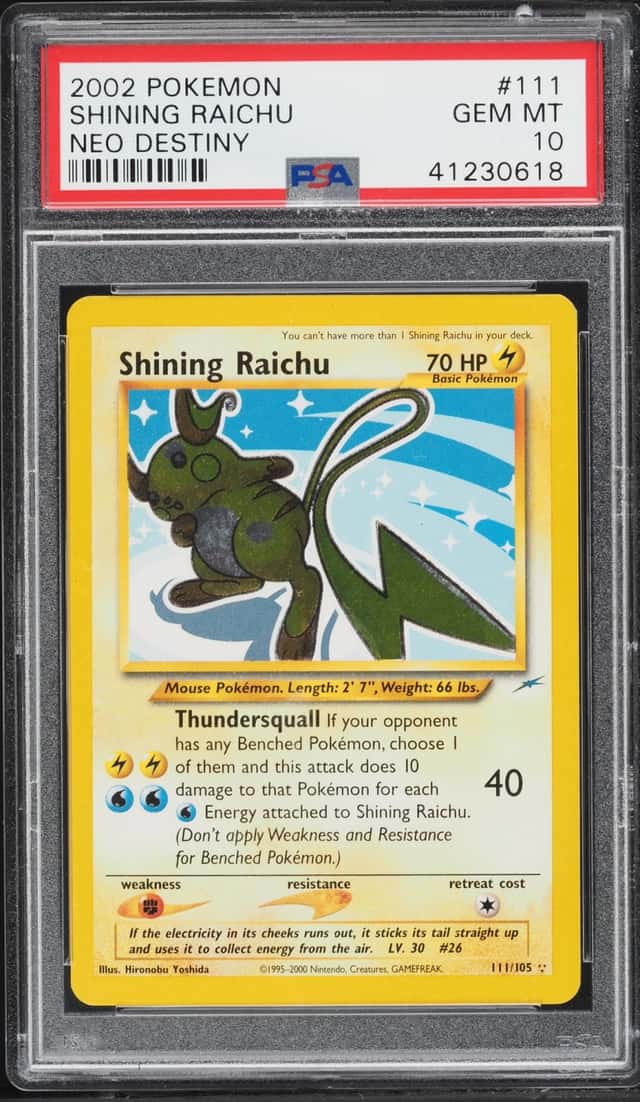 2002 Pokemon Neo Destiny Shining Raichu #111 PSA 10 GEM MINT