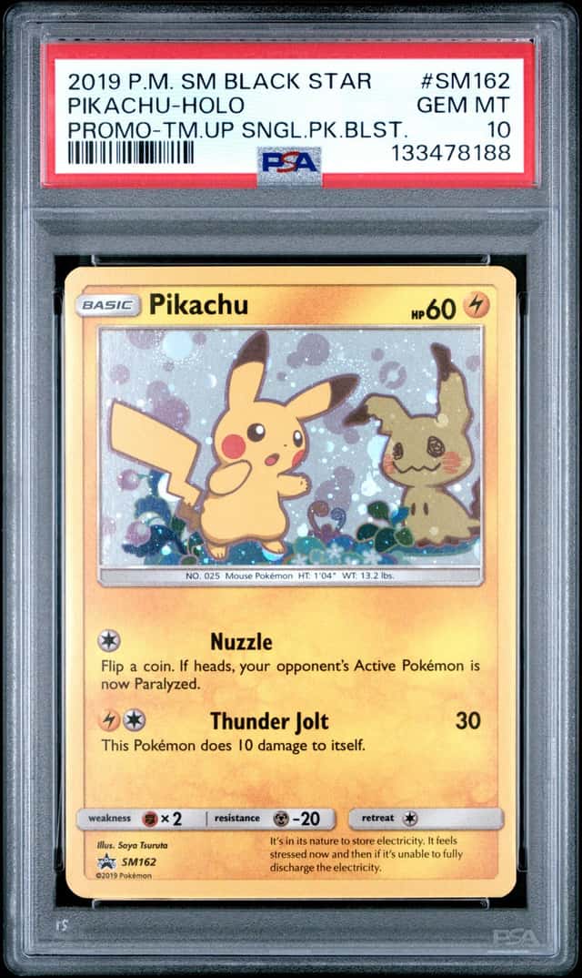 Pokemon 2019 Pikachu SM162 Holo Black Star Promo Team Up GEM MINT PSA 10