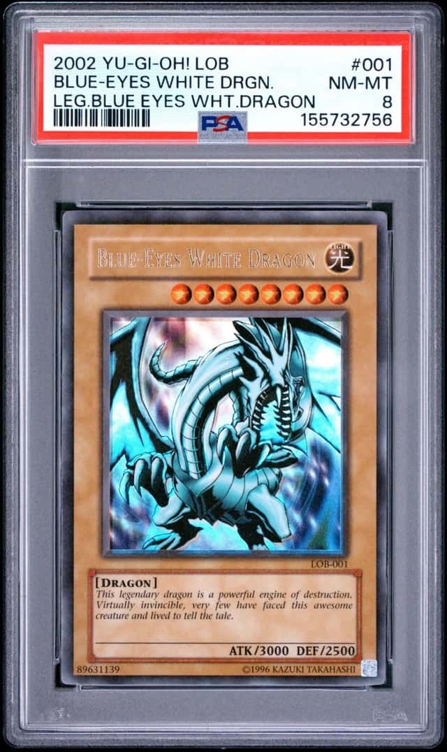 Blue Eyes White Dragon LOB-001 FOIL SHIFT ERROR Yugioh PSA 8 *756