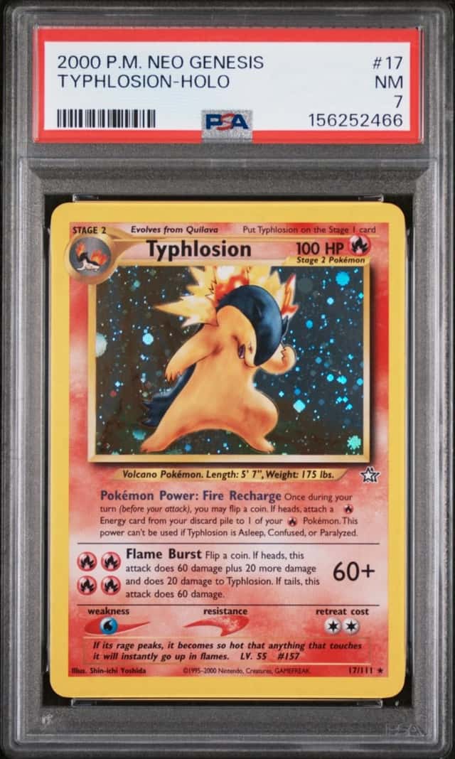 2000 POKEMON NEO GENESIS #17 TYPHLOSION-HOLO PSA 7