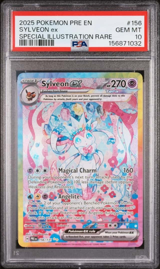 2025 POKEMON PRISMATIC EVOLUTIONS SPECIAL ILLUSTRATION RARE SYLVEON EX PSA 10