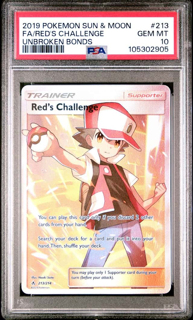 Pokemon Red's Challenge Unbroken Bonds Full Art 213/214 PSA 10 Gem Mint