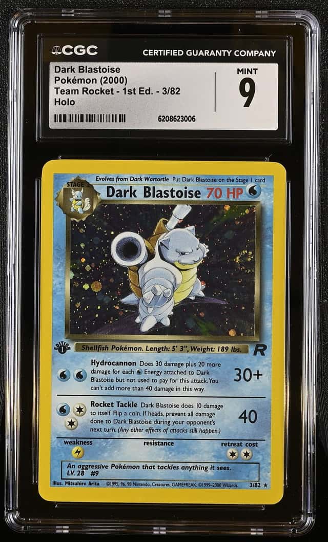 Pokemon Dark Blastoise Team Rocket 1st Edition 3/82 Holo CGC 9 Mint