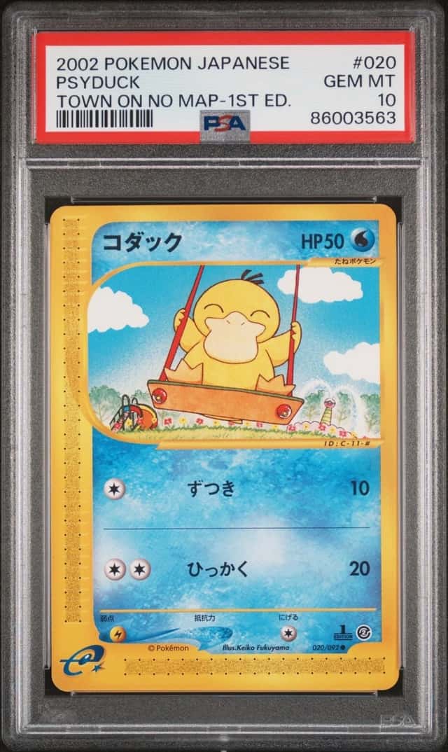 Pokemon Psyduck The Town On No Map 020/092 1st Edition Japanese PSA 10