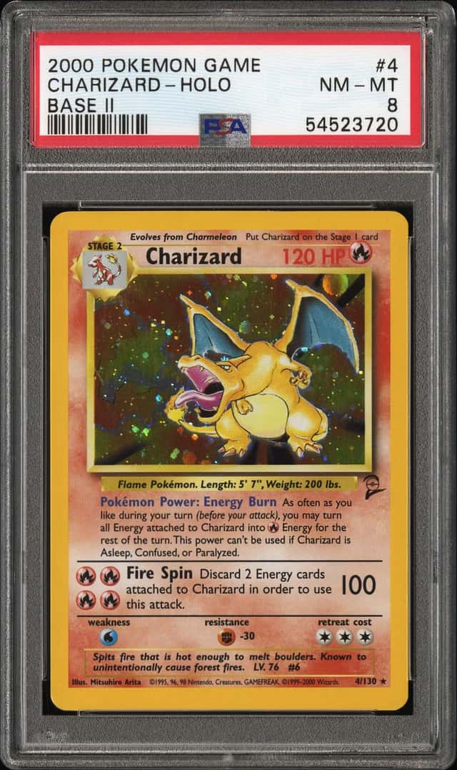 Pokemon: Base Set 2 Rare Holo: Charizard 4/130 PSA 8